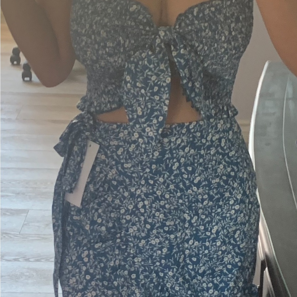Floral Blue Two-Piece Set NEW